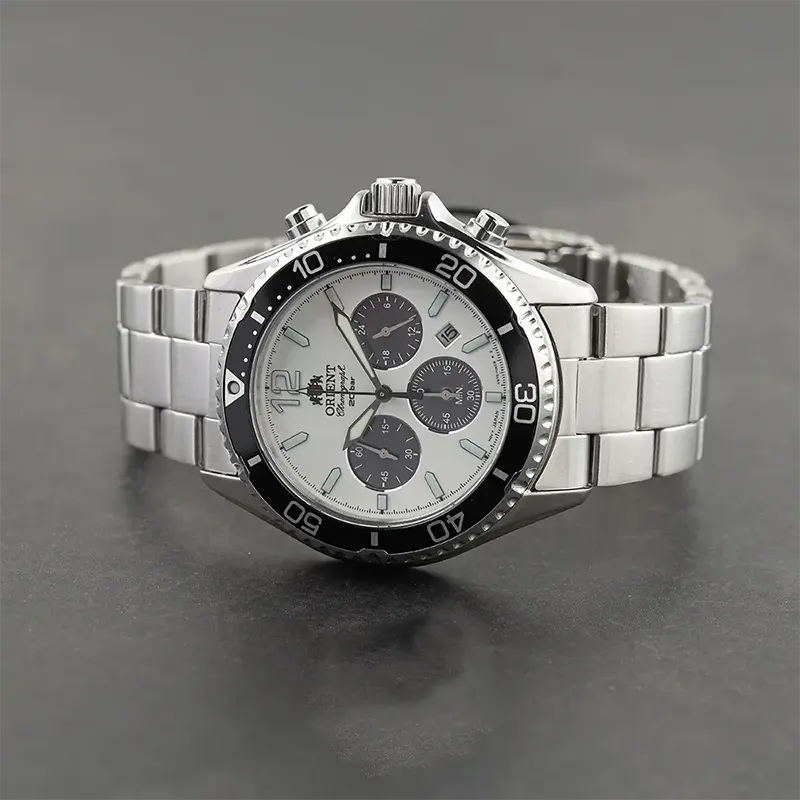Orient Mako Solar Chronograph Panda Dial Men's Watch | RA-TX0203S
